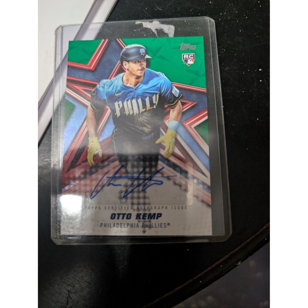 2024 Topps Baseball Stars Otto Kemp Rookie Auto Green Parallel 71/99 Phillies RC